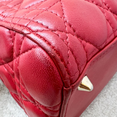 Dior Medium Lady Dior in Red Lambskin and GHW