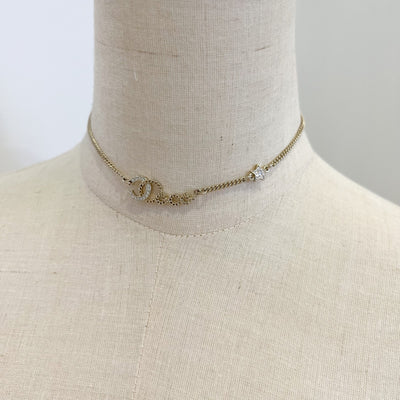 Chanel 25B Star Pendent Necklace with Diamantés in Light Gold HW (Model: ABG292)