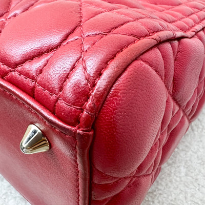 Dior Medium Lady Dior in Red Lambskin and GHW