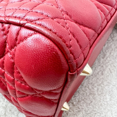Dior Medium Lady Dior in Red Lambskin and GHW