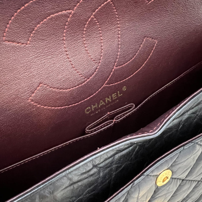 Chanel 2.55 Reissue 226 Flap in Black Distressed Calfskin and AGHW