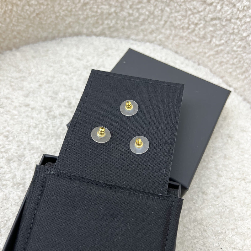 Chanel 25B Stud Earrings in Metal, Glass Pearls and Diamantés Gold, Pearly White and Crystal (Model: ABG272)