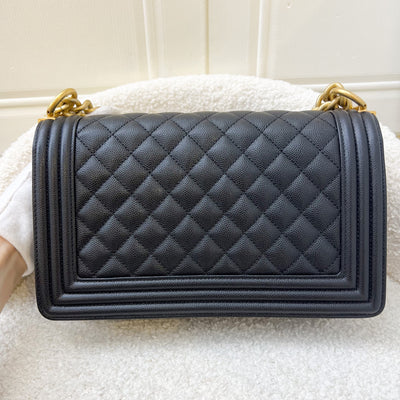 Chanel Medium 25cm Boy Flap in Black Caviar and AGHW