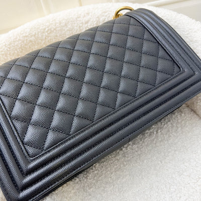 Chanel Medium 25cm Boy Flap in Black Caviar and AGHW