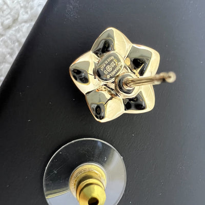 Chanel 25B Stud Earrings in Metal, Glass Pearls and Diamantés Gold, Pearly White and Crystal (Model: ABG272)