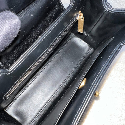 Chanel Mini / Small Kelly Bag in 24A Black Shiny Distressed Calfskin and AGHW (Model: AS4416)