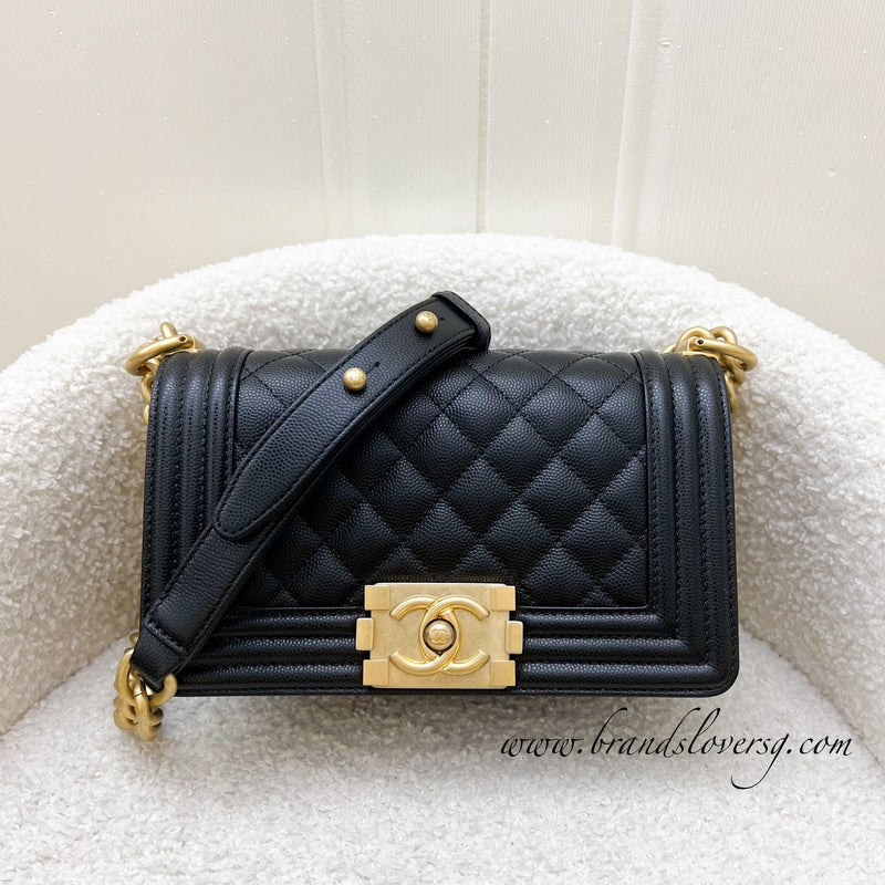 Chanel Small 20cm Boy Flap in Black Caviar and AGHW