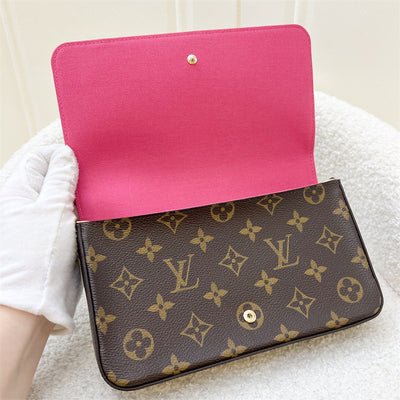 LV Christmas 2021 Hollywood Felicie 3-in-1 Pochette in Monogram Canvas GHW