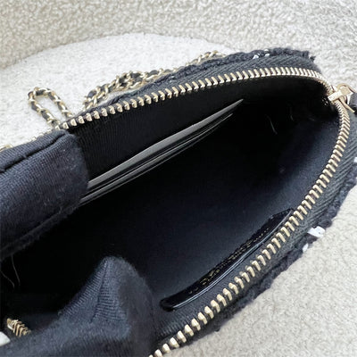 Chanel 24K VIP Gift Mini Bag in Black and White Tweed and LGHW