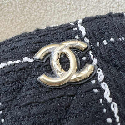 Chanel 24K VIP Gift Mini Bag in Black and White Tweed and LGHW