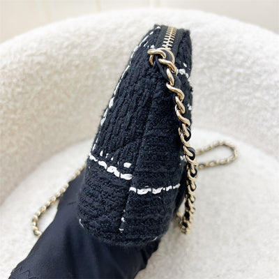 Chanel 24K VIP Gift Mini Bag in Black and White Tweed and LGHW