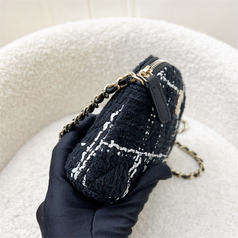 Chanel 24K VIP Gift Mini Bag in Black and White Tweed and LGHW