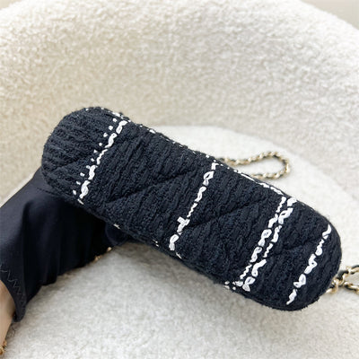 Chanel 24K VIP Gift Mini Bag in Black and White Tweed and LGHW