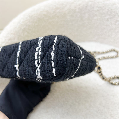Chanel 24K VIP Gift Mini Bag in Black and White Tweed and LGHW