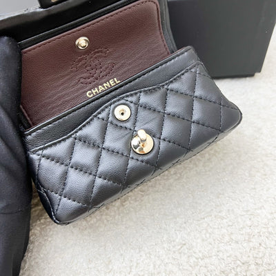 Chanel Classic Mini Bag with Hook Bag Charm with Pearls and Crystals in Black Lambskin and LGHW (Model: AP4760)