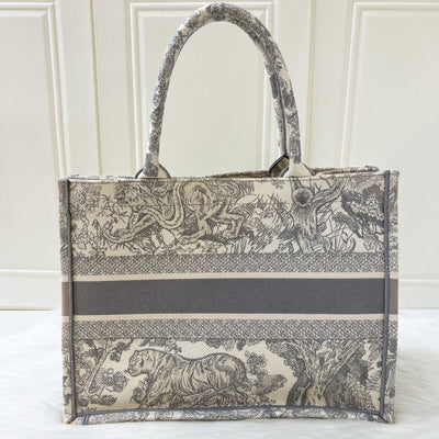 Dior Medium Book Tote in Grey Toile De Jouy Canvas