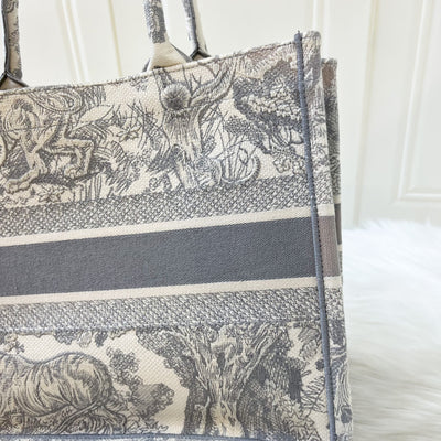 Dior Medium Book Tote in Grey Toile De Jouy Canvas