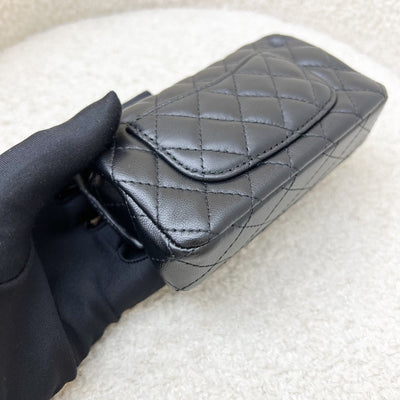 Chanel Classic Mini Bag with Hook Bag Charm with Pearls and Crystals in Black Lambskin and LGHW (Model: AP4760)