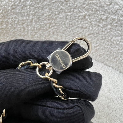 Chanel Classic Mini Bag with Hook Bag Charm with Pearls and Crystals in Black Lambskin and LGHW (Model: AP4760)