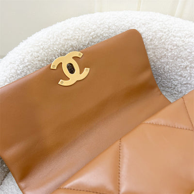 Chanel 19 Small Flap in 22S Caramel Lambskin 3-tone HW