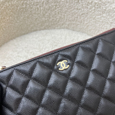 Chanel Classic Small O-Case Pouch in Black Caviar and LGHW