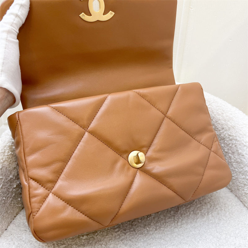 Chanel 19 Small Flap in 22S Caramel Lambskin 3-tone HW