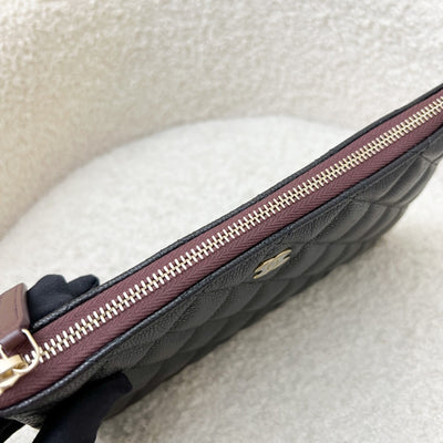 Chanel Classic Small O-Case Pouch in Black Caviar and LGHW