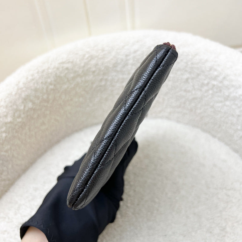 Chanel Classic Small O-Case Pouch in Black Caviar and LGHW
