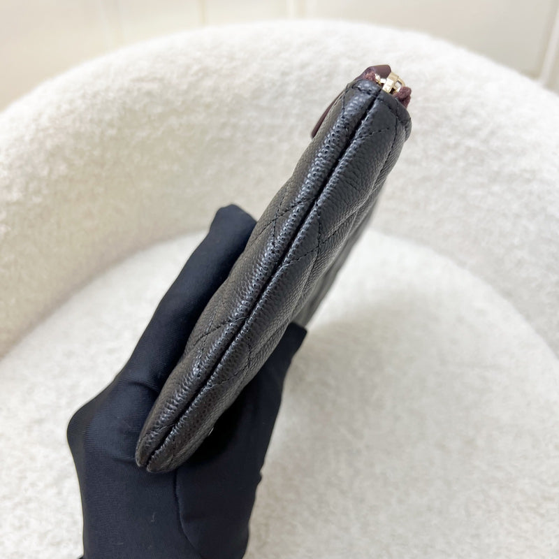 Chanel Classic Small O-Case Pouch in Black Caviar and LGHW