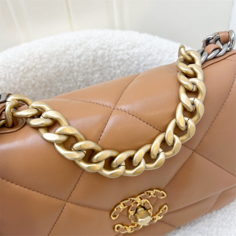 Chanel 19 Small Flap in 22S Caramel Lambskin 3-tone HW