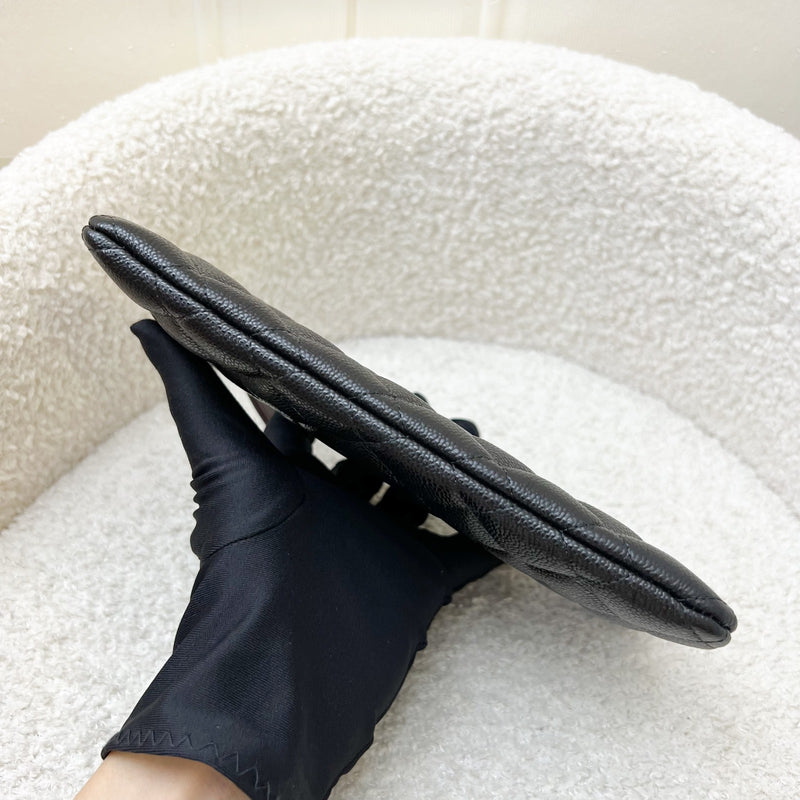 Chanel Classic Small O-Case Pouch in Black Caviar and LGHW