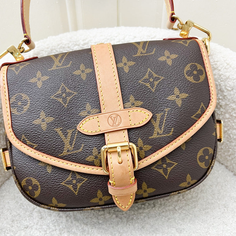 LV Saumur BB in Monogram Canvas and GHW (Model: M46740)