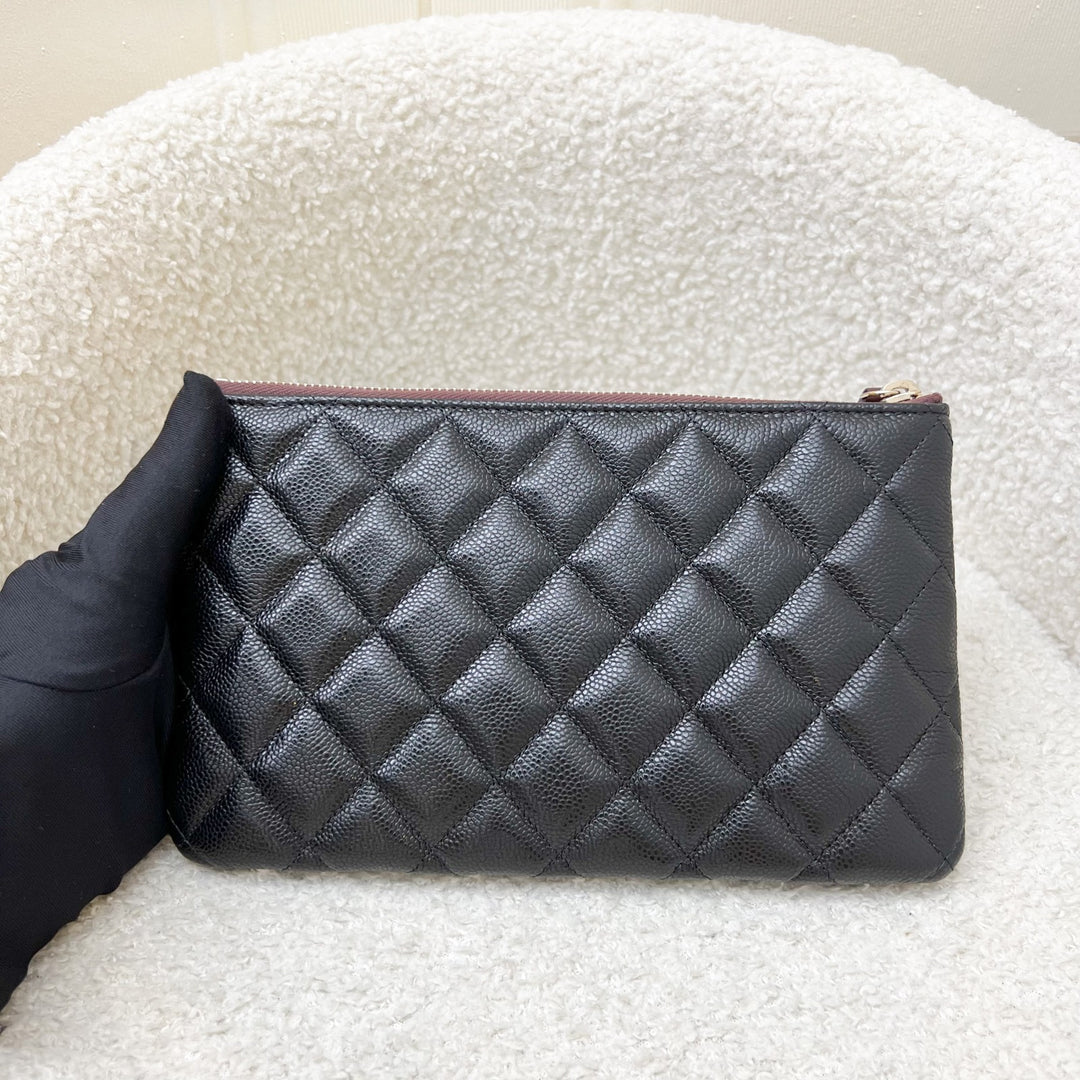 Chanel Classic Small O-Case Pouch in Black Caviar and LGHW