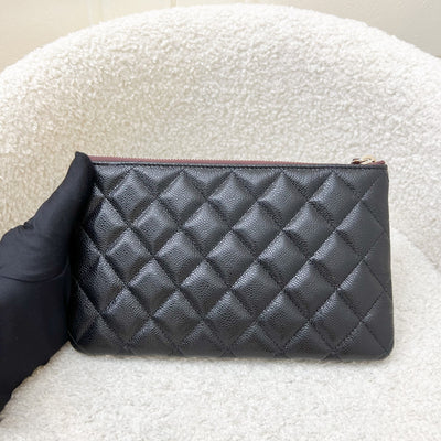 Chanel Classic Small O-Case Pouch in Black Caviar and LGHW