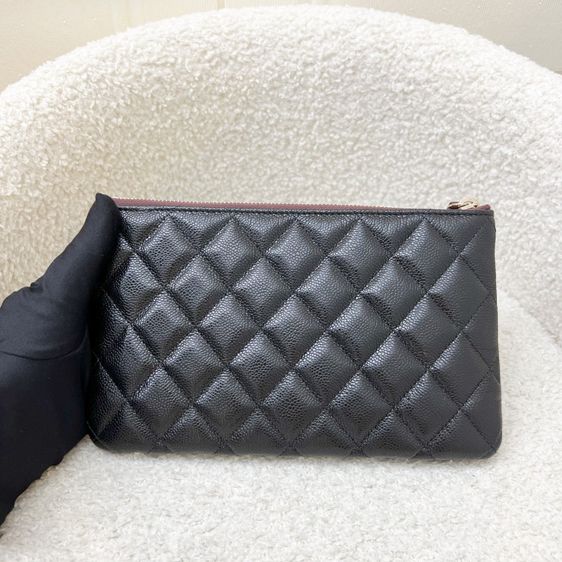Chanel Classic Small O-Case Pouch in Black Caviar and LGHW