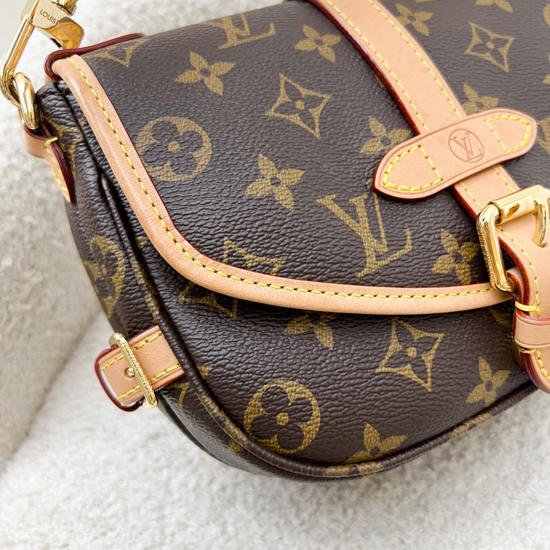 LV Saumur BB in Monogram Canvas and GHW (Model: M46740)