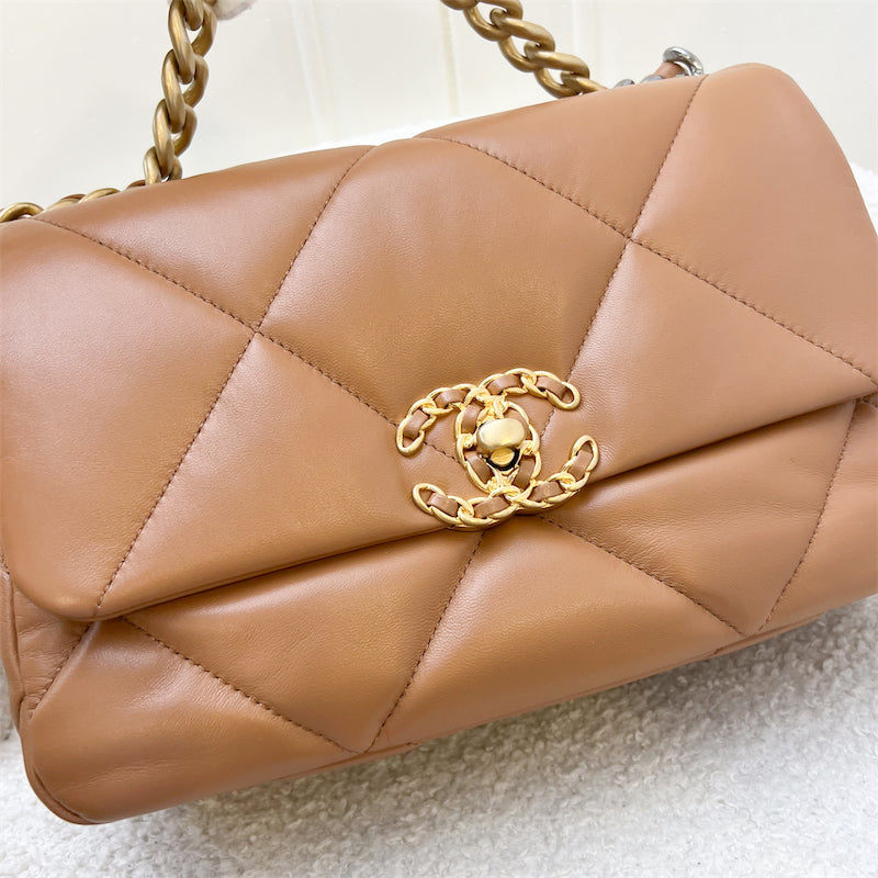 Chanel 19 Small Flap in 22S Caramel Lambskin 3-tone HW