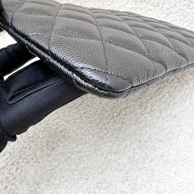 Chanel Classic Small O-Case Pouch in Black Caviar and LGHW