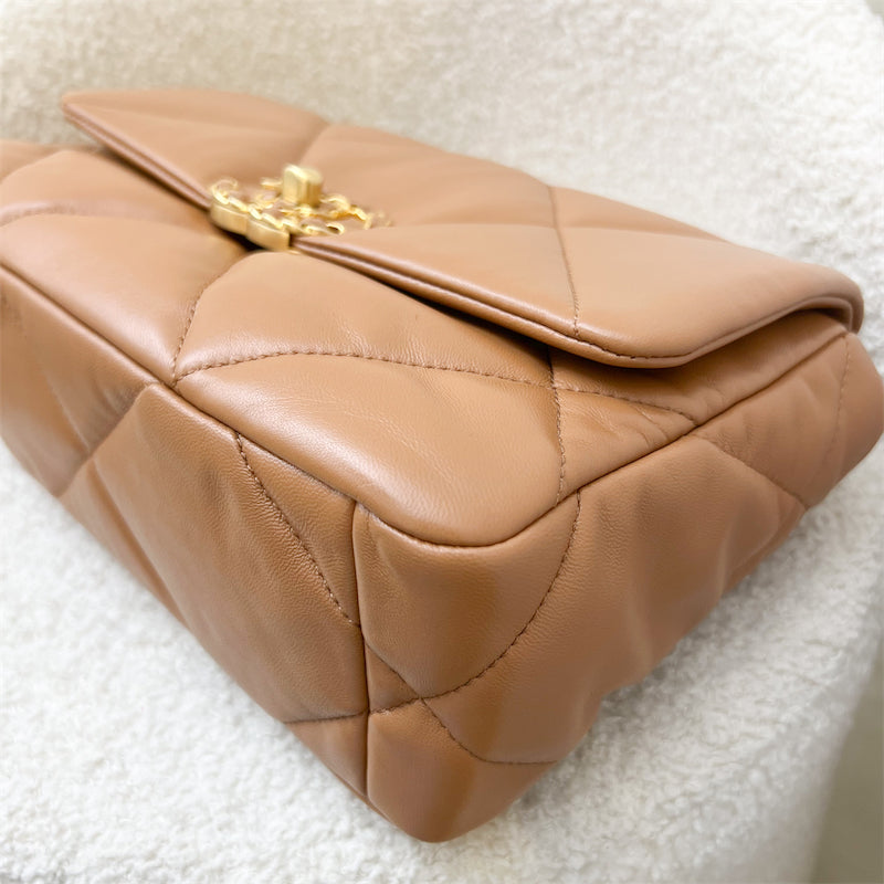 Chanel 19 Small Flap in 22S Caramel Lambskin 3-tone HW