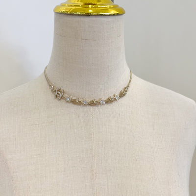 Chanel 25B Shooting Stars Necklace with Diamantés in Light Gold HW (Model: ABG338)