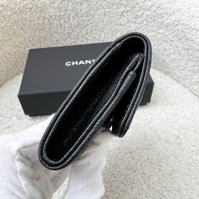 Chanel 24K Snap Card Holder in Black Caviar LGHW (Model: AP4254)