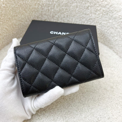 Chanel 24K Snap Card Holder in Black Caviar LGHW (Model: AP4254)