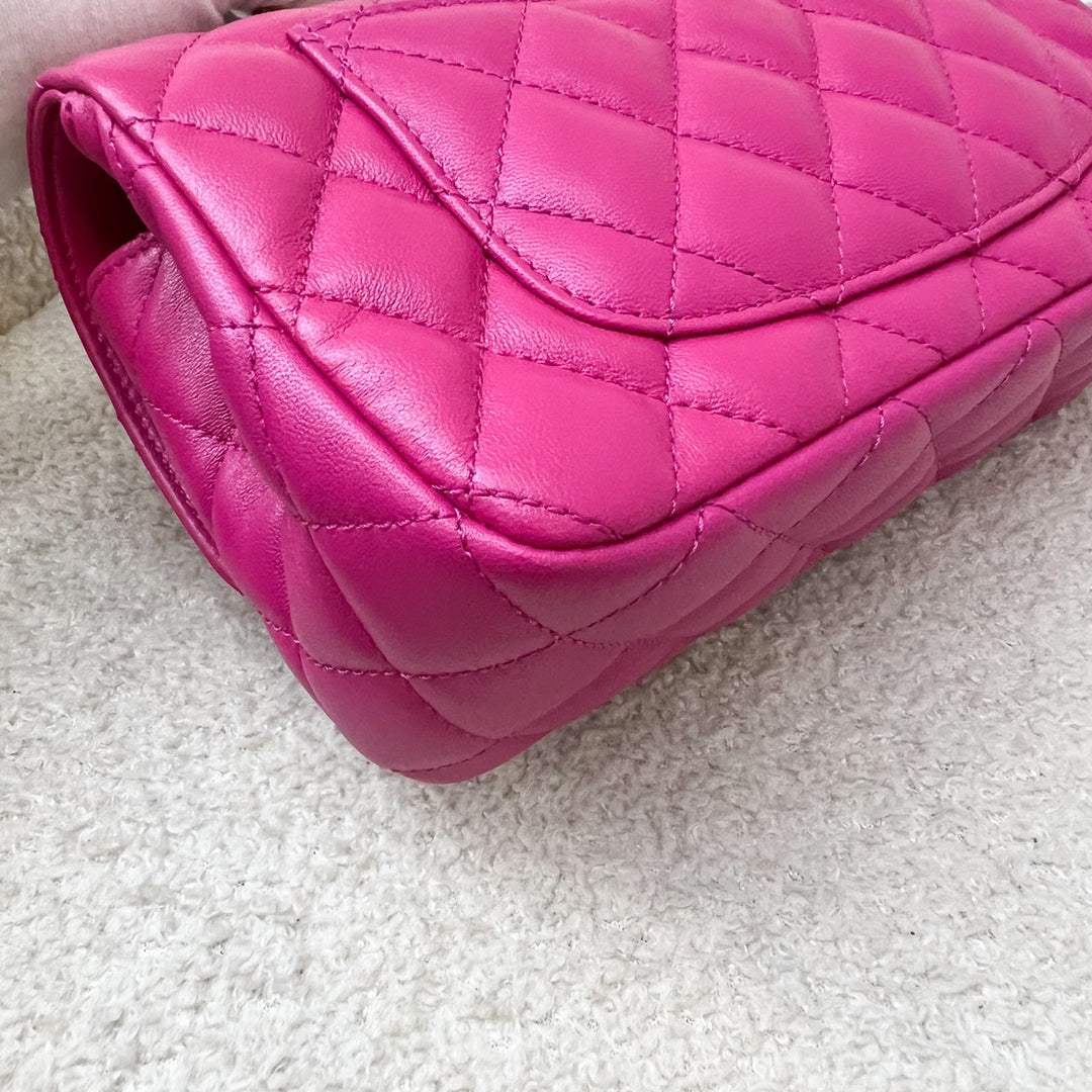 Chanel 23A Mini Rectangle Flap with Crystals Top Handle in Hot