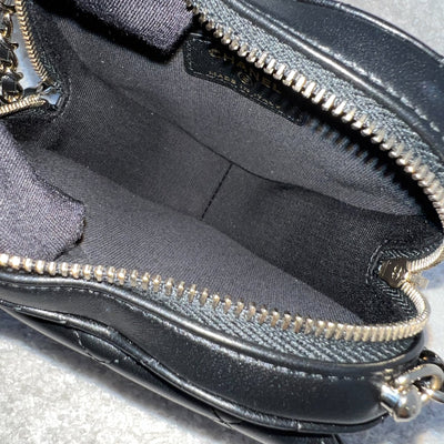 Chanel Mini Heart Clutch with Chain in Black Lambskin and GHW (Model: AP2784)