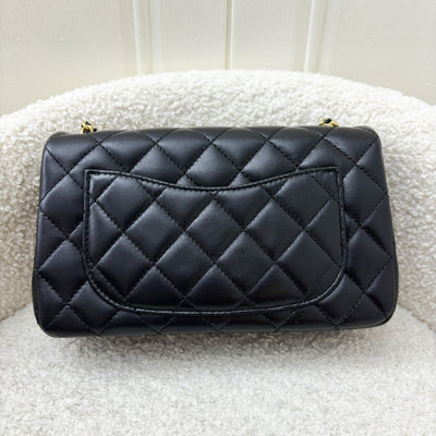 Chanel Classic Pearl Crush Mini Rectangle Flap in 23C Black Lambskin and AGHW