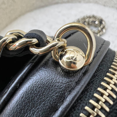 Chanel Mini Heart Clutch with Chain in Black Lambskin and GHW (Model: AP2784)