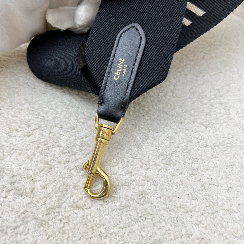 Celine Long Strap in Wool with Celine Jacquard and GHW