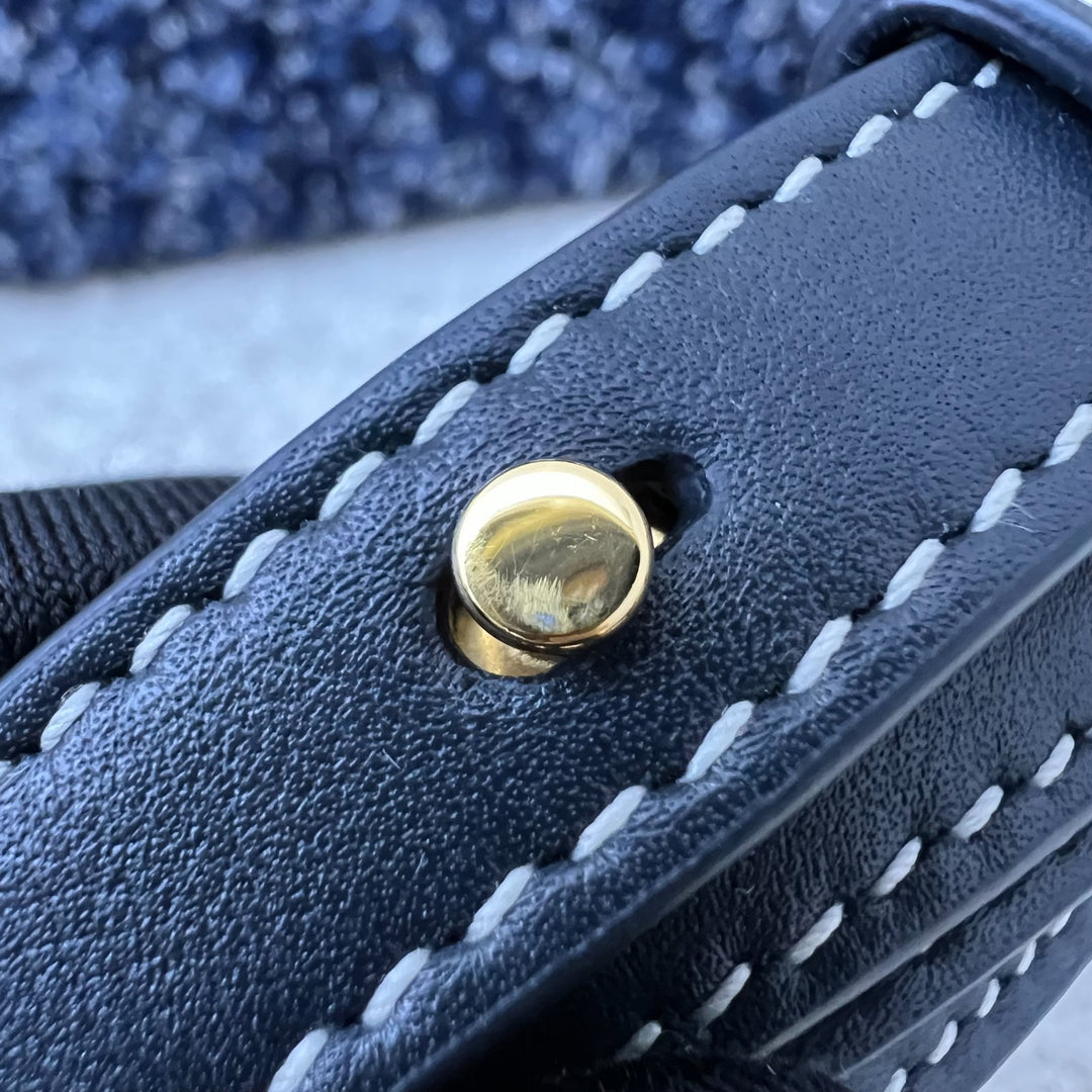 Loro Piana Extra Pocket L19 in Denim Silk, Midnight Blue Calf