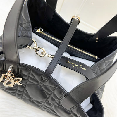 Dior Medium Toujours Bag in Black Macrocannage Calfskin and LGHW