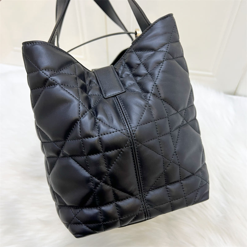 Dior Medium Toujours Bag in Black Macrocannage Calfskin and LGHW